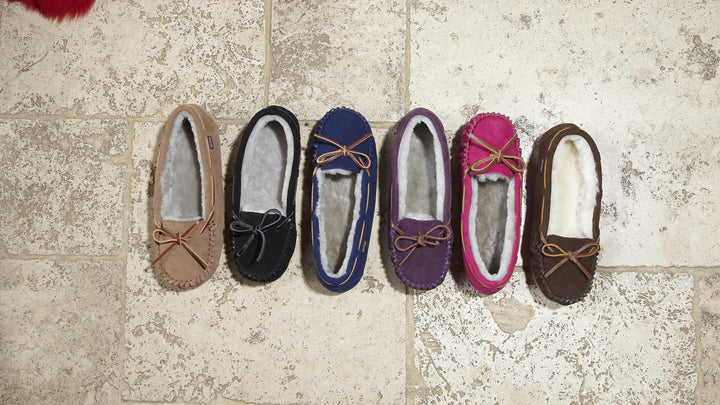 STEP INTO COLD WEATHER IN STYLE WITH SHEARLING-LINED MOCCASIN SLIPPERS